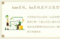 baw系统，ba系统是什么意思啊