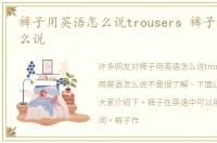 裤子用英语怎么说trousers 裤子用英语怎么说