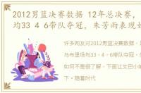 2012男篮决赛数据 12年总决赛，马布里场均33 4 6带队夺冠，朱芳雨表现如何