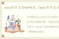 exo为什么分m和k队（exo为什么分m和k）