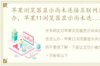 苹果浏览器显示尚未连接互联网应该怎么办，苹果11浏览器显示尚未连接互联网