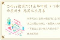 巴西vs德国7比1全场回放 7-1惨案后续巴西获新生 德国从头再来