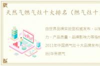 天然气燃气灶十大排名（燃气灶十大排名）