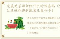 完美关系谭新凯什么时候露馅（完美关系江达琳和谭新凯第几集分手）