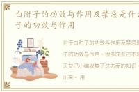 白附子的功效与作用及禁忌是什么，白附子的功效与作用