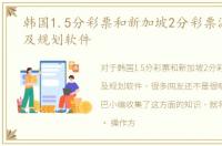 韩国1.5分彩票和新加坡2分彩票源码分析及规划软件