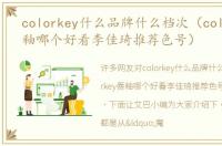 colorkey什么品牌什么档次（colorkey唇釉哪个好看李佳琦推荐色号）