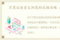 不思议迷宫太阳花的试炼攻略 必过