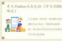 常见的ddos攻击包括（常见的DDoS攻击有哪些）
