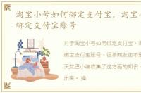 淘宝小号如何绑定支付宝，淘宝小号怎么绑定支付宝账号