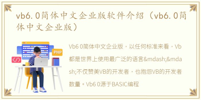 vb6.0简体中文企业版软件介绍（vb6.0简体中文企业版）