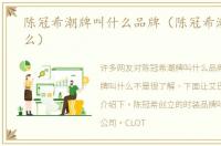 陈冠希潮牌叫什么品牌（陈冠希潮牌叫什么）
