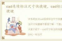 cad连续标注尺寸快捷键，cad标注尺寸快捷键
