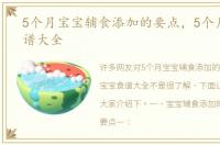 5个月宝宝辅食添加的要点，5个月宝宝食谱大全
