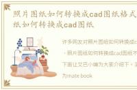 照片图纸如何转换成cad图纸格式，照片图纸如何转换成cad图纸