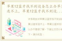 苹果12蓝牙找不到设备怎么办苹果12蓝牙连不上，苹果12蓝牙找不到设备怎么办