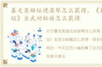 暴走英雄坛绕梁琴怎么获得，《暴走英雄坛》全武功秘籍怎么获得