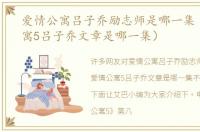 爱情公寓吕子乔励志师是哪一集（爱情公寓5吕子乔文章是哪一集）