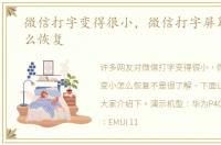 微信打字变得很小，微信打字屏幕变小怎么恢复