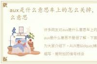 aux是什么意思车上的怎么关掉，aux是什么意思