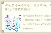 淘金农场攻略新手，淘金农场，淘金果园，赚钱攻略技巧实战！