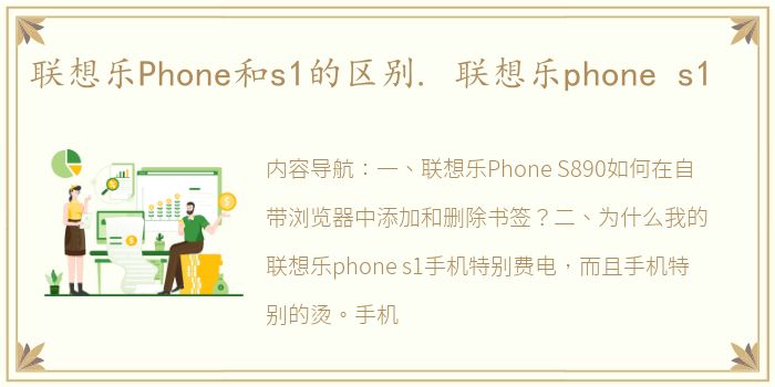 联想乐Phone和s1的区别. 联想乐phone s1