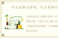 什么是群公告啊，什么是群公告