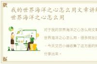我的世界海洋之心怎么用文章讲解，我的世界海洋之心怎么用