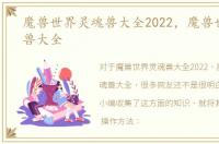魔兽世界灵魂兽大全2022，魔兽世界灵魂兽大全