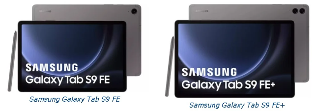 泄露的营销图片中的三星GalaxyTab S9 FE和S9 FE+Surface设备