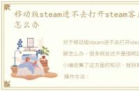 移动版steam进不去打开steam客户端黑屏怎么办