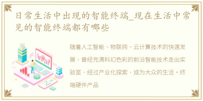 日常生活中出现的智能终端_现在生活中常见的智能终端都有哪些