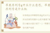 苹果序列号g开头什么意思，苹果f开头的序列号是什么机