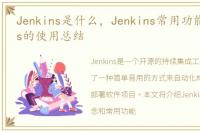 Jenkins是什么，Jenkins常用功能_jenkins的使用总结