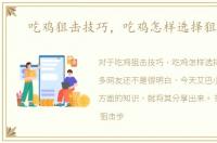 吃鸡狙击技巧，吃鸡怎样选择狙击枪