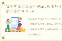 宿新市徐公店公开课ppt软件介绍，宿新市徐公店公开课ppt
