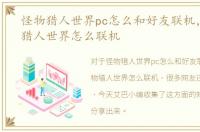 怪物猎人世界pc怎么和好友联机，pc怪物猎人世界怎么联机