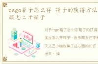 csgo箱子怎么得 箱子的获得方法，csgo国服怎么开箱子