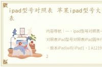 ipad型号对照表 苹果ipad型号大全及价格表