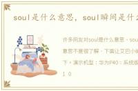 soul是什么意思，soul瞬间是什么意思