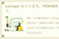packager是什么意思，PACKAGER.EXE是什么