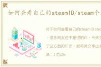 如何查看自己的steamID/steam个人链接