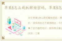 苹果5怎么刷机解锁密码，苹果5怎么刷机