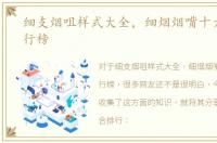 细支烟咀样式大全，细烟烟嘴十大品牌排行榜