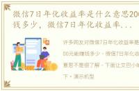 微信7日年化收益率是什么意思2000元能赚钱多少，微信7日年化收益率是什么意思