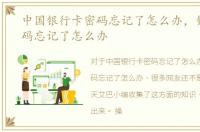 中国银行卡密码忘记了怎么办，银行卡密码忘记了怎么办