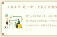 大叔小馆 线上看，大叔小馆哪里能看