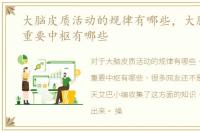 大脑皮质活动的规律有哪些，大脑皮质的重要中枢有哪些