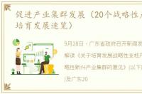 促进产业集群发展（20个战略性产业集群培育发展速览）