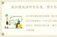 疯狂猜成语所有答案，图片答案